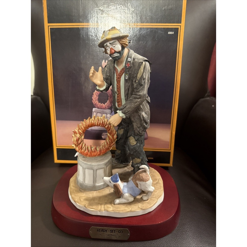 Emmett Kelly Jr. Flambro Figurine 1991 READY-SET-GO #9804 2739/7500. Brand NEW!